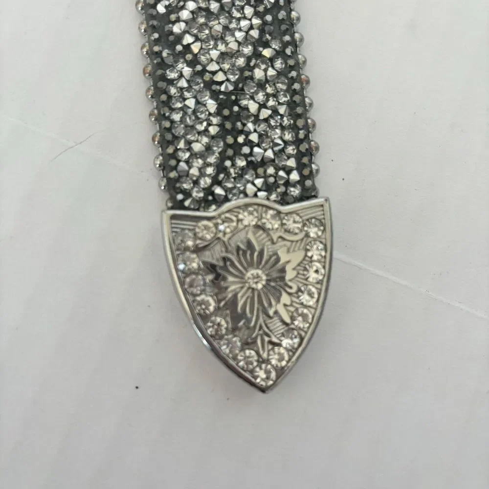 Silver Rhinestone Studded Western Rodeo High Quality Fashion Chic‎ Cowgirl Belt